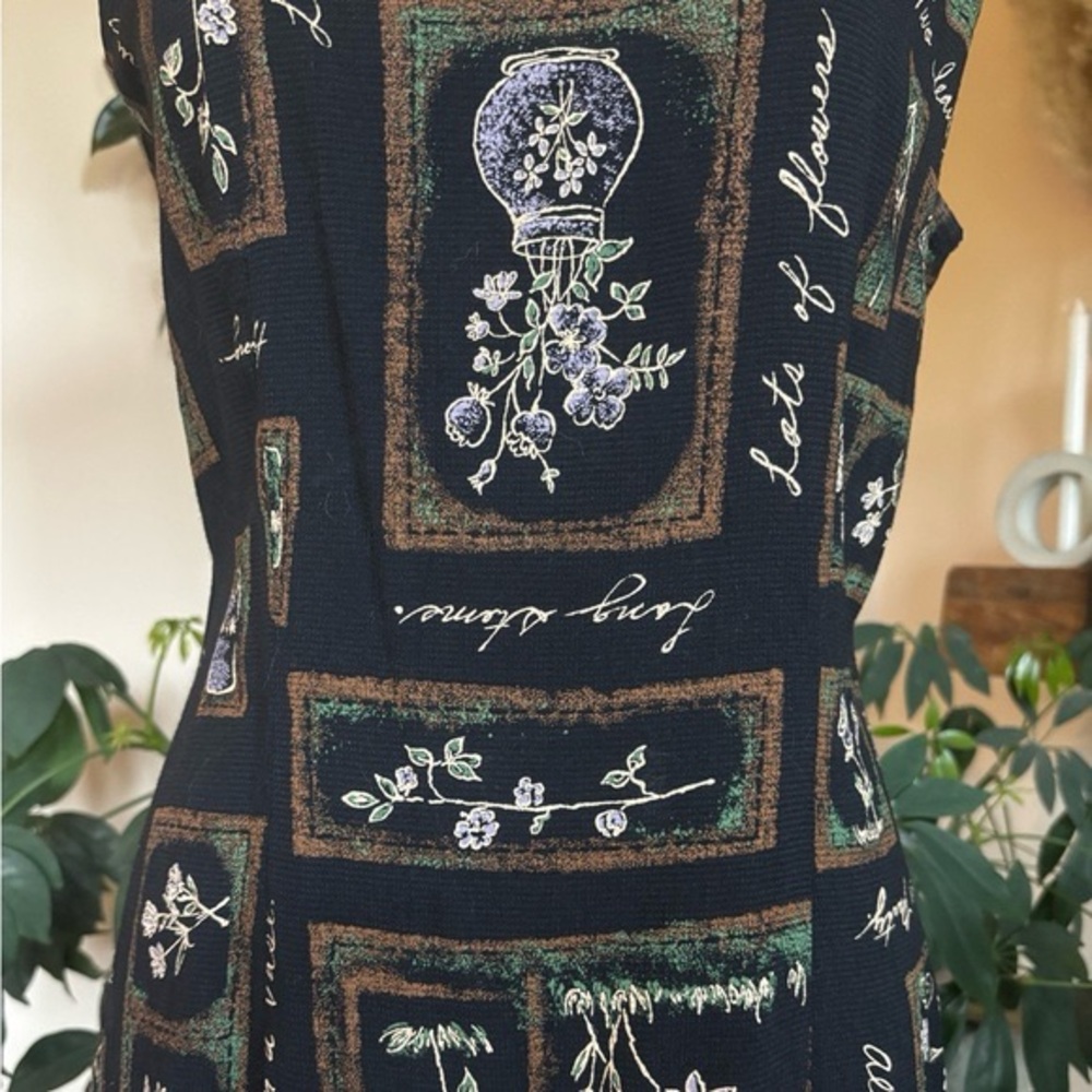 Vintage Chablis Floral Patchwork Dress  Cottagecore 90s Sleeveless - Picture 2 of 4